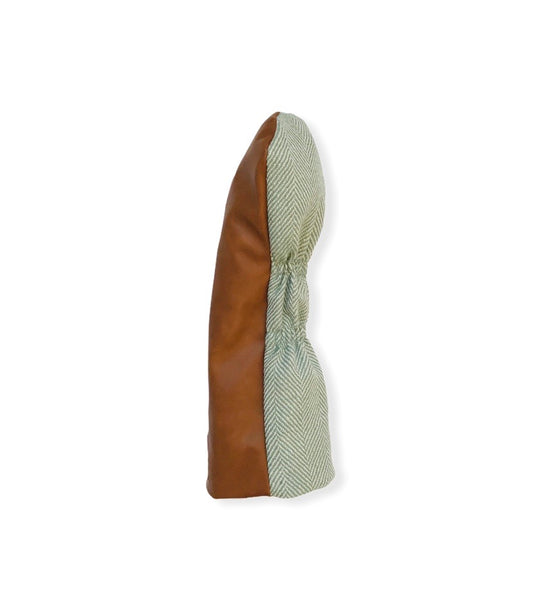 British Tan & Green Herringbone Headcover - Driver