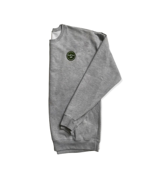 2.0 Front Nine Sweater - Gray/Hunter Green Patch